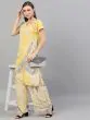 Yellow & Grey Marble Printed Extended Sleeve Kurta