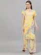 Yellow & Grey Marble Printed Extended Sleeve Kurta