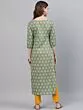 Green Ikat Printed Straight Kurta
