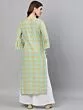 Green & Yellow Floral Printed Straight Kurta