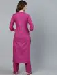 Magenta Solid Straight Kurta