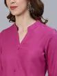 Magenta Solid Straight Kurta