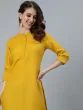Yellow Solid Straight Kurta