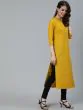 Yellow Solid Straight Kurta