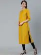 Yellow Solid Straight Kurta