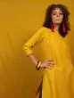 Yellow Solid Straight Kurta