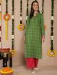 Green & Pink Bandhani Printed Straight Kurta