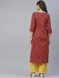Red & Yellow Patola Printed Straight Kurta