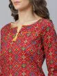 Red & Yellow Patola Printed Straight Kurta