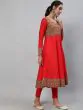 Red & Green Patola Printed Flared Anarkali