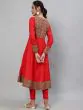 Red & Green Patola Printed Flared Anarkali