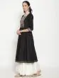 Black Embroidered Yoke Design Flared Anarkali