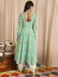 Green & Red Floral Printed Anarkali Kurta