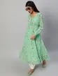 Green & Red Floral Printed Anarkali Kurta