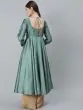 Green Dobby Woven Design Flared Anarkali