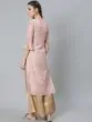 Pink Gold Foil Printed Straight Kurta With Flared Sleeve