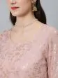 Pink Gold Foil Printed Straight Kurta With Flared Sleeve