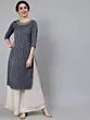 Grey Dobby Woven Design With Embroidered Kurta