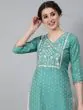 Green Dobby Woven Design With Embroidered Kurta