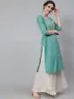 Green Dobby Woven Design With Embroidered Kurta