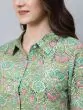 Green Floral Printed Botton Down Kurta