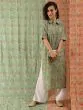 Green Floral Printed Botton Down Kurta