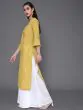 Yellow Striped Printed Straight Kurta