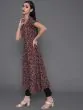 Maroon Floral Printed Flared Anarkali Kurta