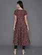 Maroon Floral Printed Flared Anarkali Kurta
