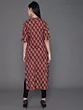 Maroon & Black Floral Printed Straight Kurta