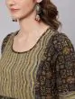 Olive & Grey Printed Straight Kurta