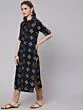 Blue Gold Bandhani Printed Button Down Kurta