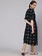 Blue Gold Bandhani Printed Button Down Kurta