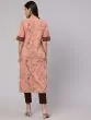 Brown Printed Button Down Straight Kurta