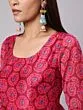 Magenta & Blue Printed Flared Anarkali