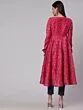 Magenta & Blue Printed Flared Anarkali