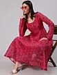 Magenta & Blue Printed Flared Anarkali