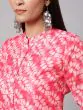 Pink & White Printed Button Down Straight Kurta