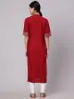 Maroon & Sliver Printed Button Down Straight Kurta