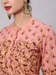 Light Brown & Green Printed Straight Kurta