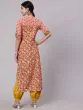 Light Brown & Green Printed Straight Kurta