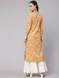 Yellow Floral Printed Straight Kurta