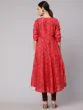 Red & Mustard Chanderi Digital Printed Anarkali