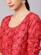 Red & Mustard Chanderi Digital Printed Anarkali