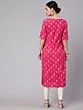 Pink & Gold Printed Button Down Kurta