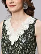 Green Kantha Work Kurta With Lace Details