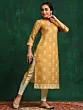 Women Mustard Printed Kurta With Lace Details