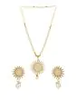 White Pearl Gold Plated Choker Set with Earring
