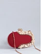 Luxury Red Seep Embellish Oval Clutch