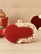 Luxury Red Seep Embellish Oval Clutch